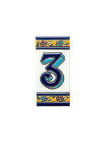 España Flora | Ceramic Door Number Tile & Frame – 5.5cm x 11cm (2.17" x 4.33")