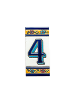 España Flora | Ceramic Door Number Tile & Frame – 5.5cm x 11cm (2.17" x 4.33")