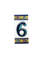 España Flora | Ceramic Door Number Tile & Frame – 5.5cm x 11cm (2.17" x 4.33")