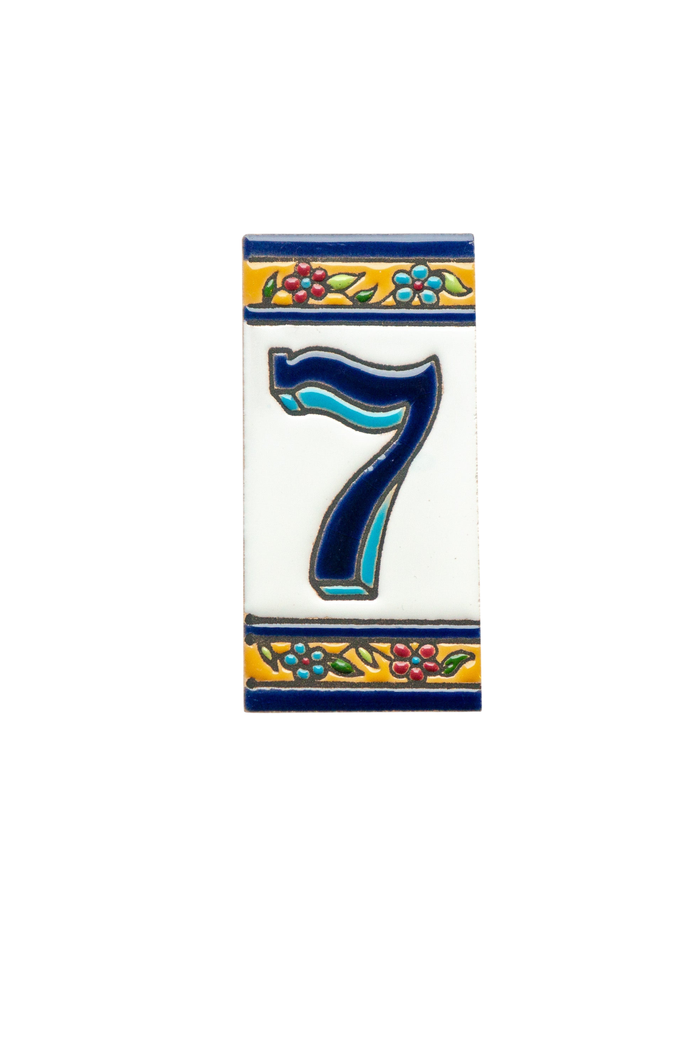 España Flora | Ceramic Door Number Tile & Frame – 5.5cm x 11cm (2.17" x 4.33")