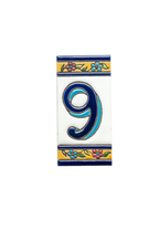 España Flora | Ceramic Door Number Tile & Frame – 5.5cm x 11cm (2.17" x 4.33")