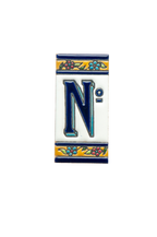 España Flora | Ceramic Door Number Tile & Frame – 5.5cm x 11cm (2.17" x 4.33")