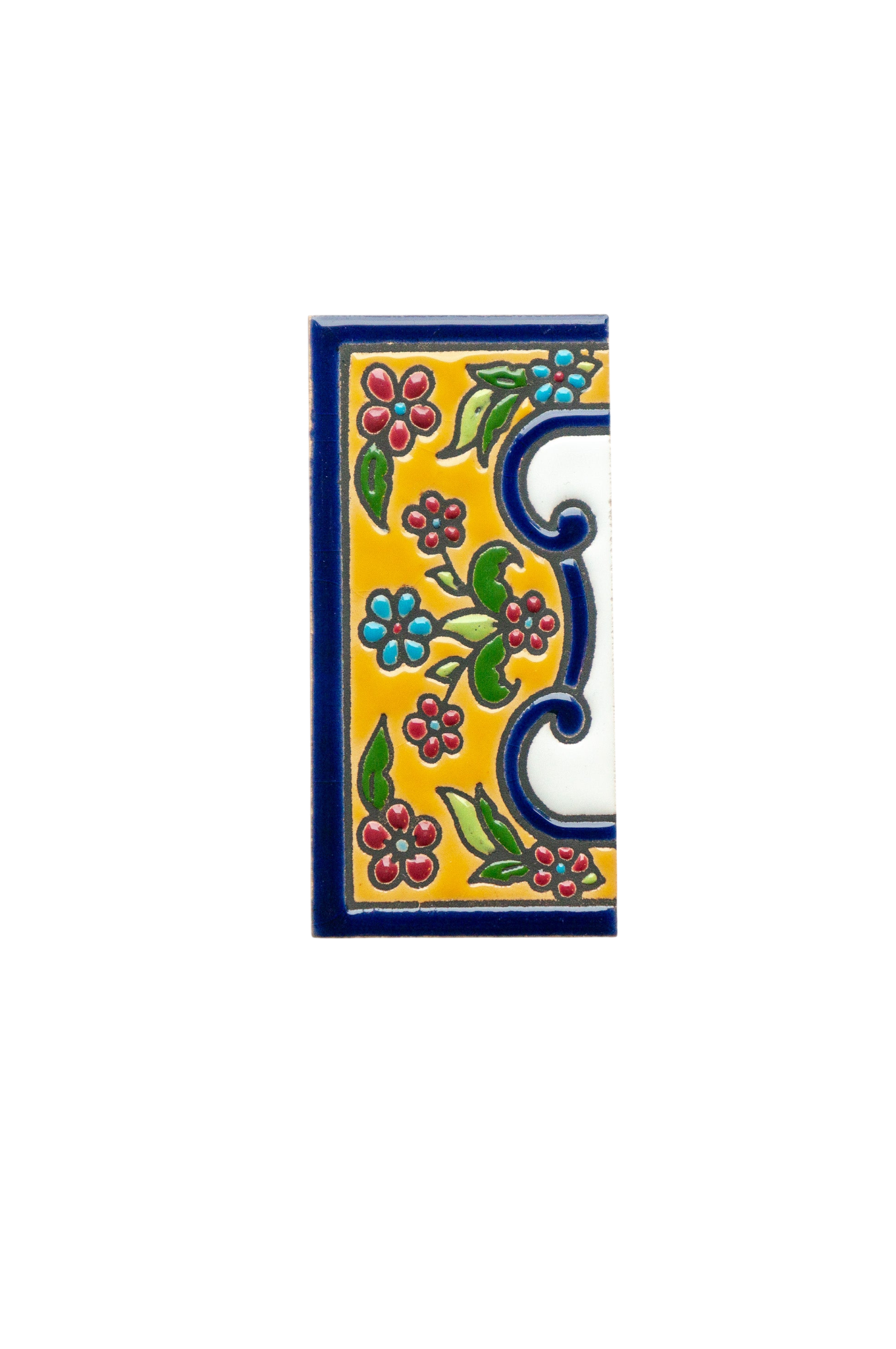 España Flora | Ceramic Door Number Tile & Frame – 5.5cm x 11cm (2.17" x 4.33")