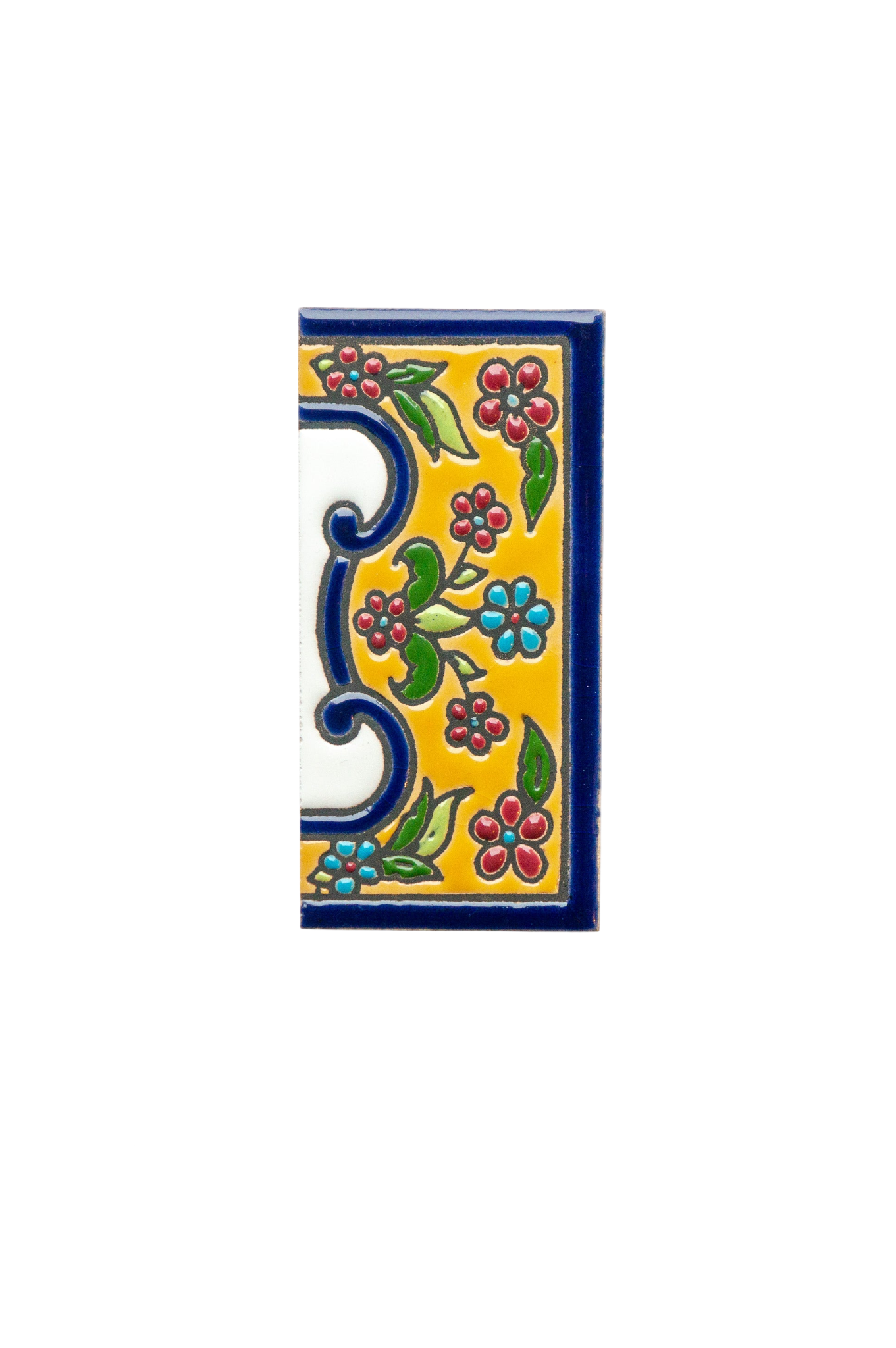 España Flora | Ceramic Door Number Tile & Frame – 5.5cm x 11cm (2.17" x 4.33")