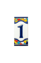 Sunburst | Ceramic Door Number Tile & Frame – 5.5cm x 11cm (2.17" x 4.33")