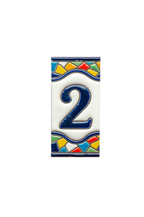 Sunburst | Ceramic Door Number Tile & Frame – 5.5cm x 11cm (2.17" x 4.33")