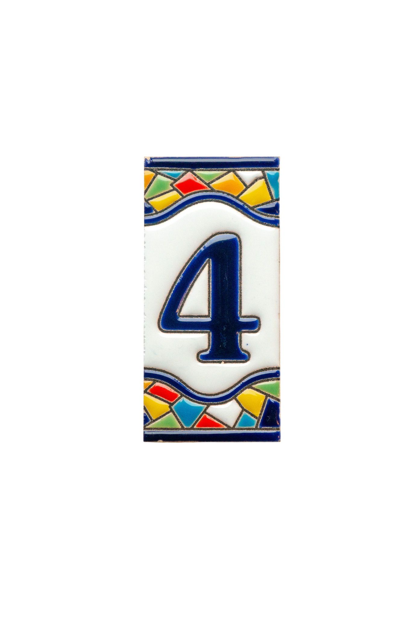 Numéro de porte en céramique avec cadre « Sunburst » – 5,5 cm x 11 cm (2,17 po x 4,33 po)