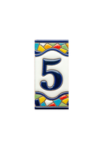 Sunburst | Ceramic Door Number Tile & Frame – 5.5cm x 11cm (2.17" x 4.33")