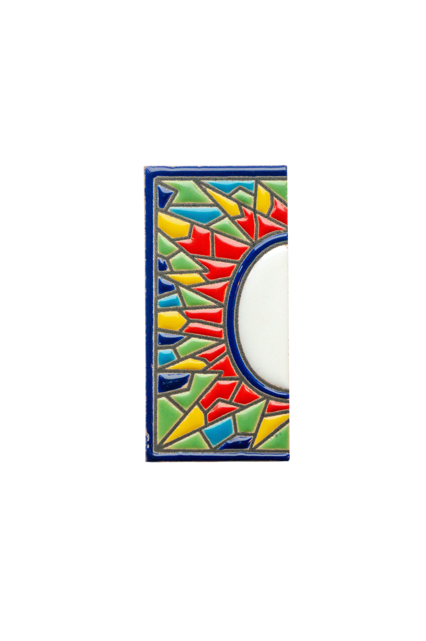 Numéro de porte en céramique avec cadre « Sunburst » – 5,5 cm x 11 cm (2,17 po x 4,33 po)
