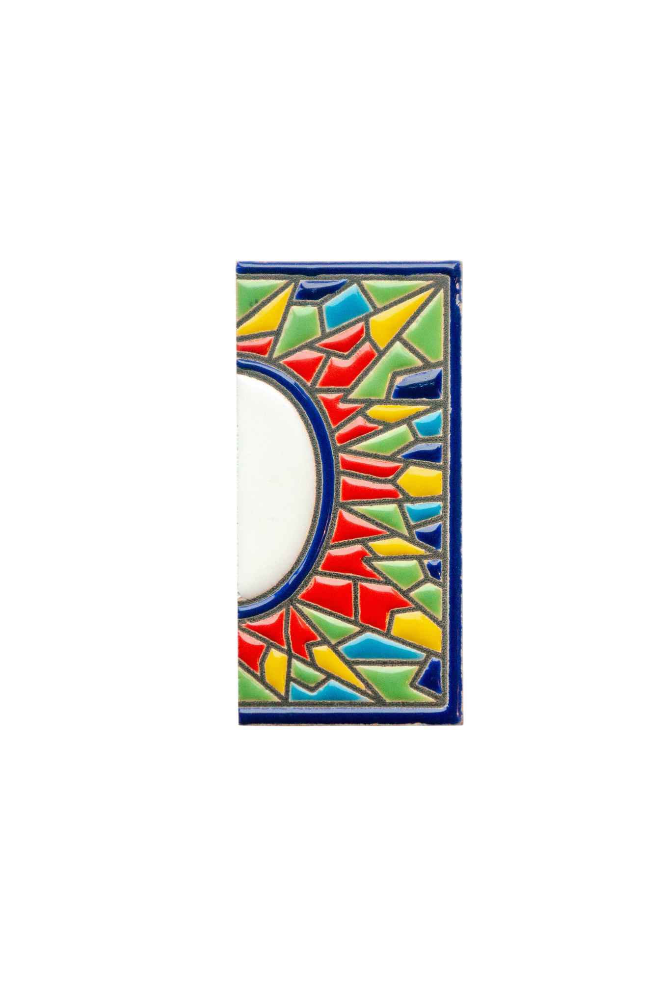 Numéro de porte en céramique avec cadre « Sunburst » – 5,5 cm x 11 cm (2,17 po x 4,33 po)