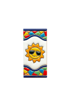 Sunburst | Ceramic Door Number Tile & Frame – 5.5cm x 11cm (2.17" x 4.33")