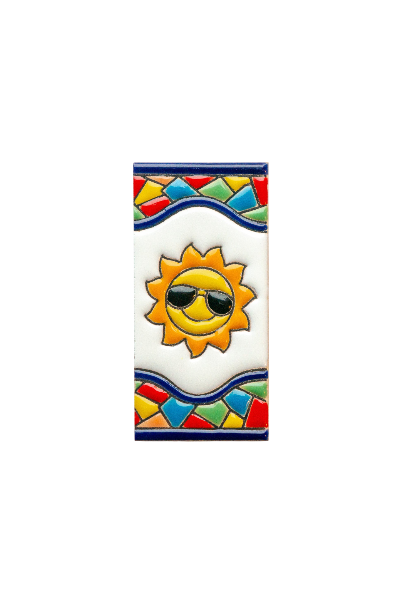 Numéro de porte en céramique avec cadre « Sunburst » – 5,5 cm x 11 cm (2,17 po x 4,33 po)