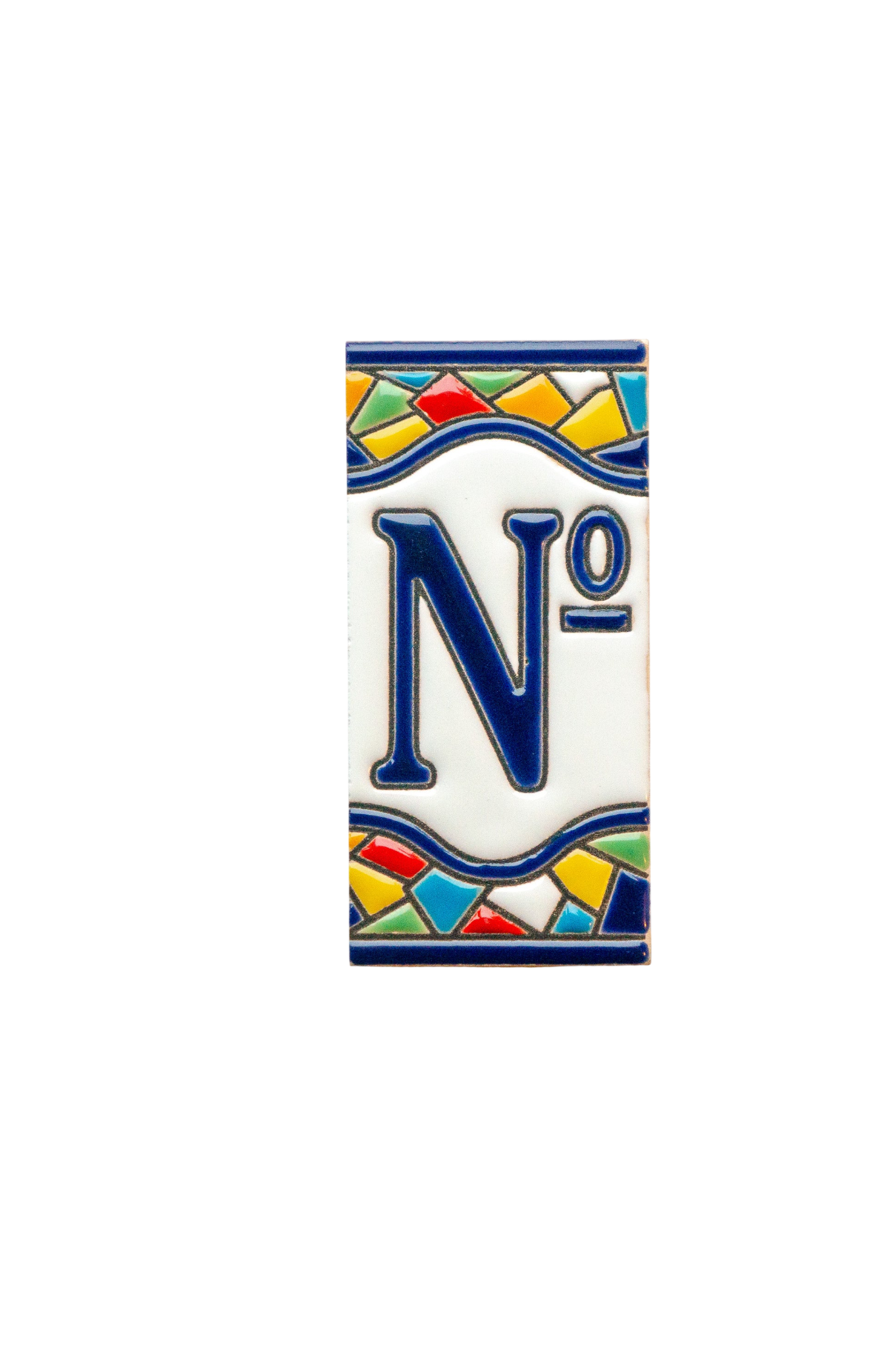 Numéro de porte en céramique avec cadre « Sunburst » – 5,5 cm x 11 cm (2,17 po x 4,33 po)