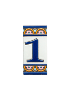 Acco Azul | Ceramic Door Number Tile & Frame – 5.5cm x 11cm (2.17" x 4.33")