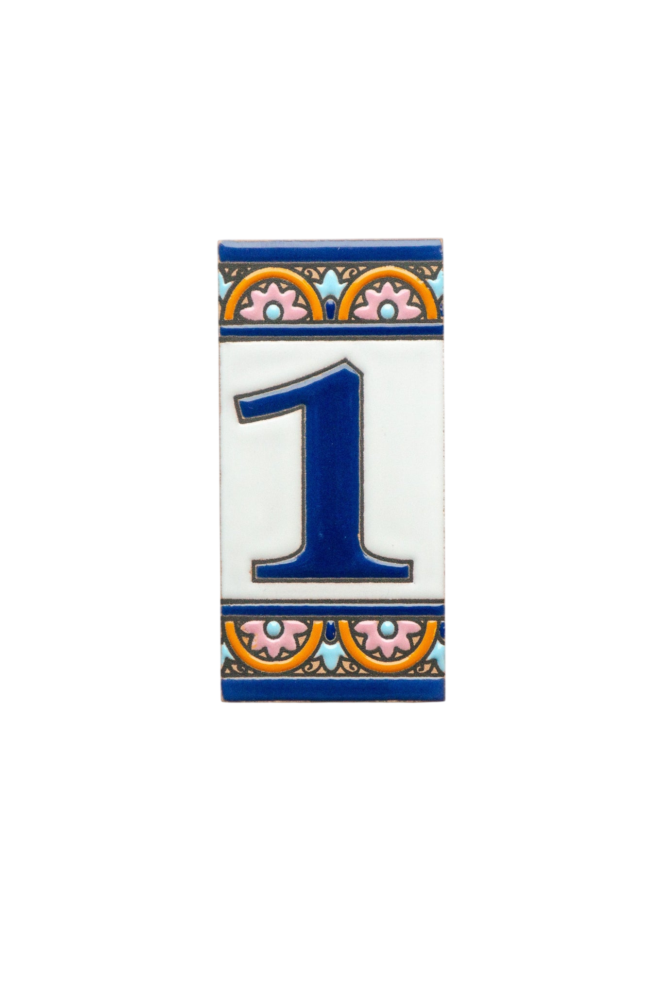 Acco Azul | Ceramic Door Number Tile & Frame – 5.5cm x 11cm (2.17" x 4.33")