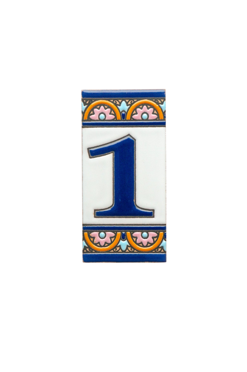 Acco Azul | Ceramic Door Number Tile & Frame – 5.5cm x 11cm (2.17" x 4.33")