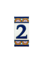Acco Azul | Ceramic Door Number Tile & Frame – 5.5cm x 11cm (2.17" x 4.33")