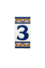 Acco Azul | Ceramic Door Number Tile & Frame – 5.5cm x 11cm (2.17" x 4.33")
