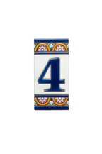 Acco Azul | Ceramic Door Number Tile & Frame – 5.5cm x 11cm (2.17" x 4.33")