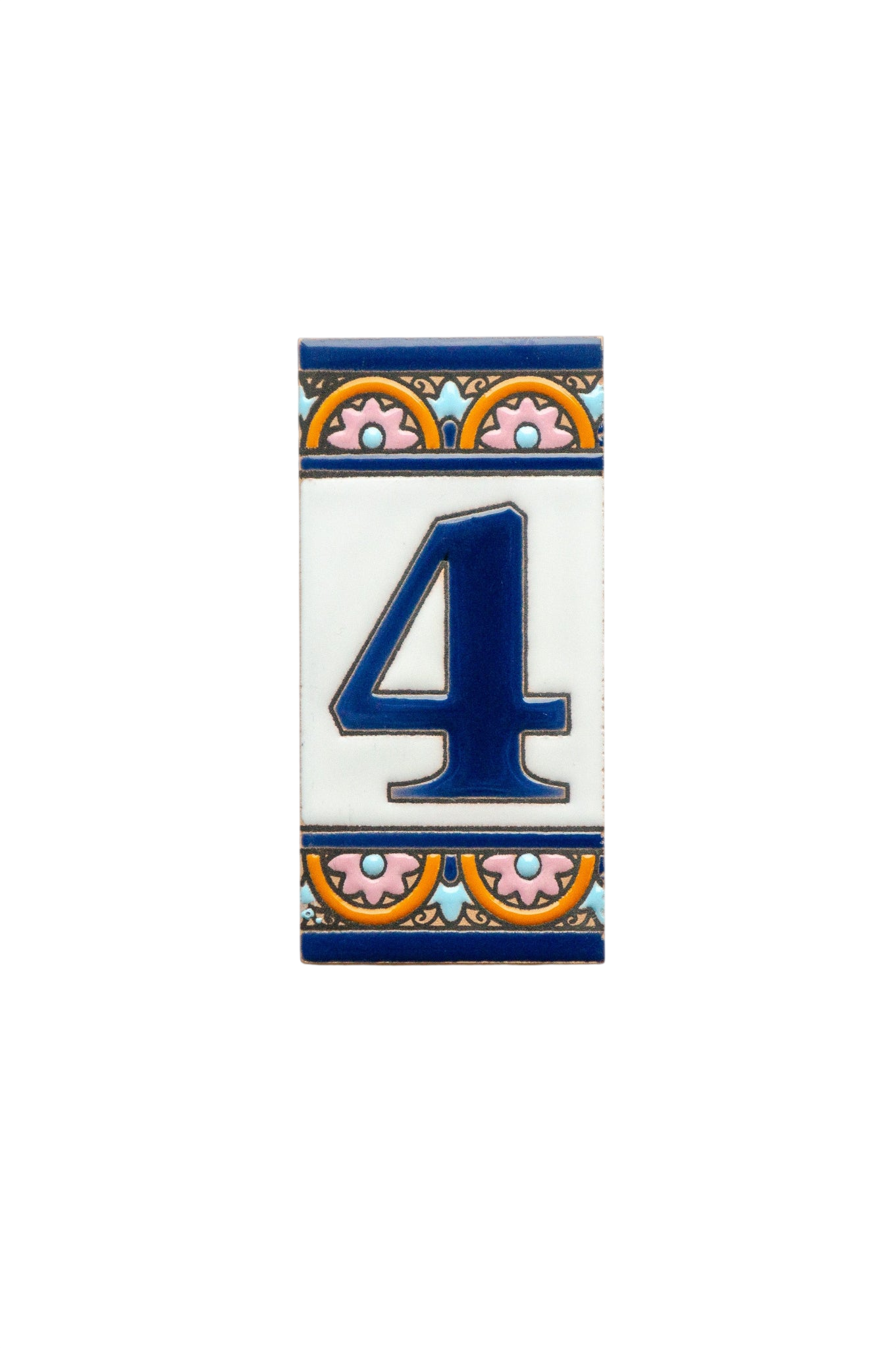 Acco Azul | Ceramic Door Number Tile & Frame – 5.5cm x 11cm (2.17" x 4.33")