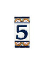 Acco Azul | Ceramic Door Number Tile & Frame – 5.5cm x 11cm (2.17" x 4.33")