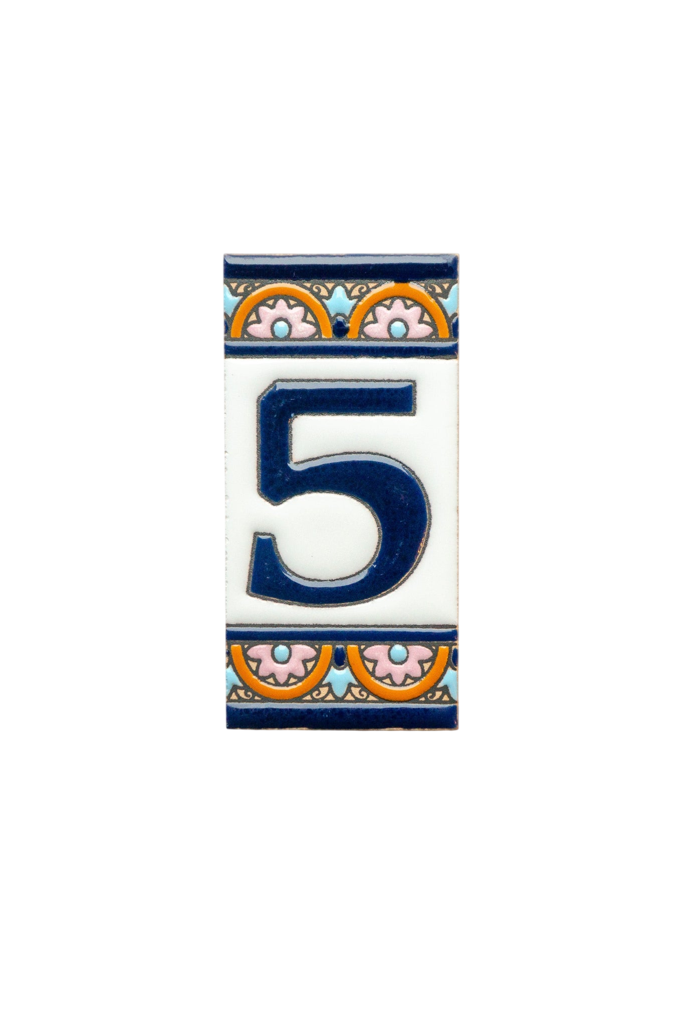 Acco Azul | Ceramic Door Number Tile & Frame – 5.5cm x 11cm (2.17" x 4.33")