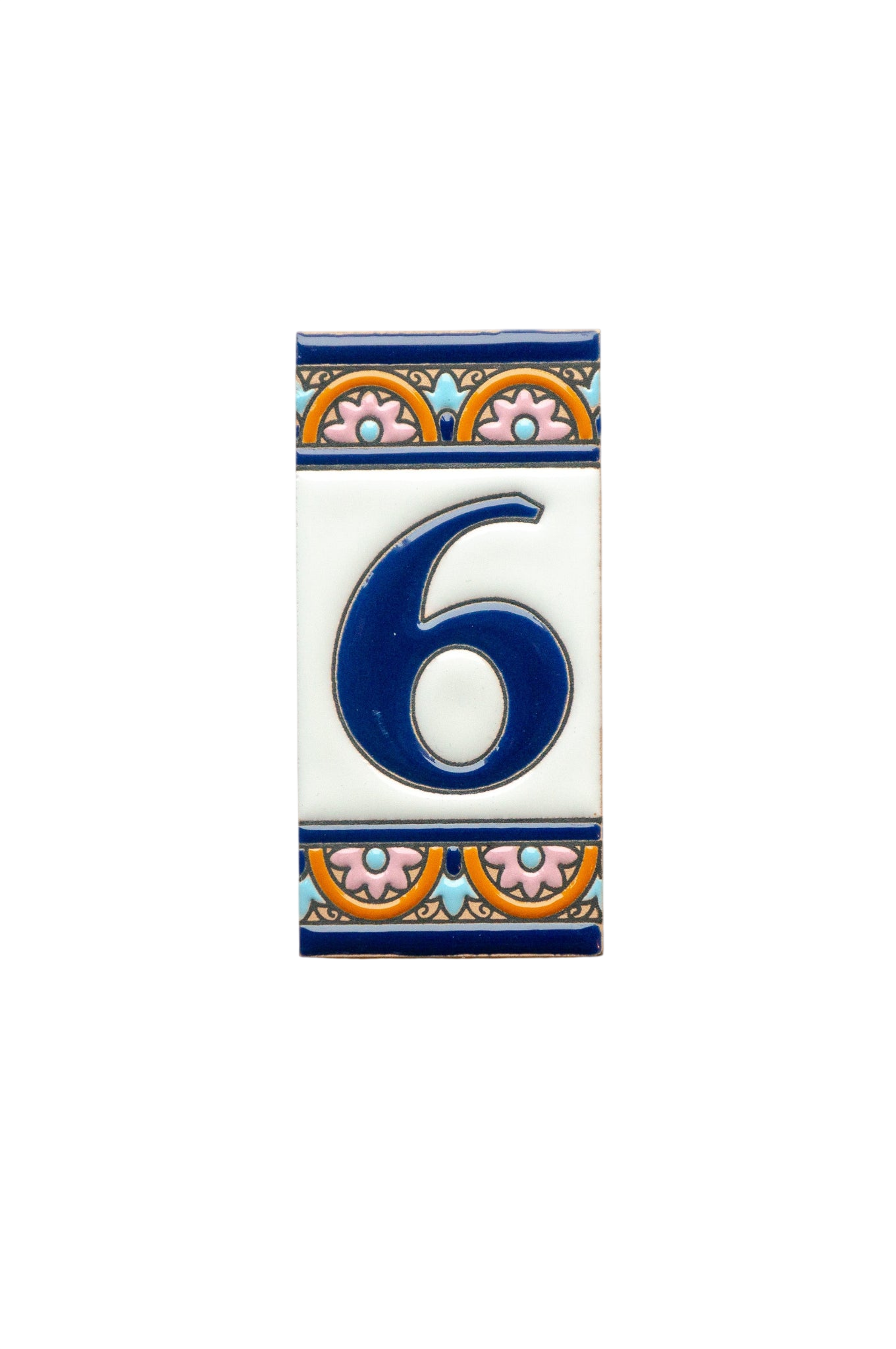 Acco Azul | Ceramic Door Number Tile & Frame – 5.5cm x 11cm (2.17" x 4.33")