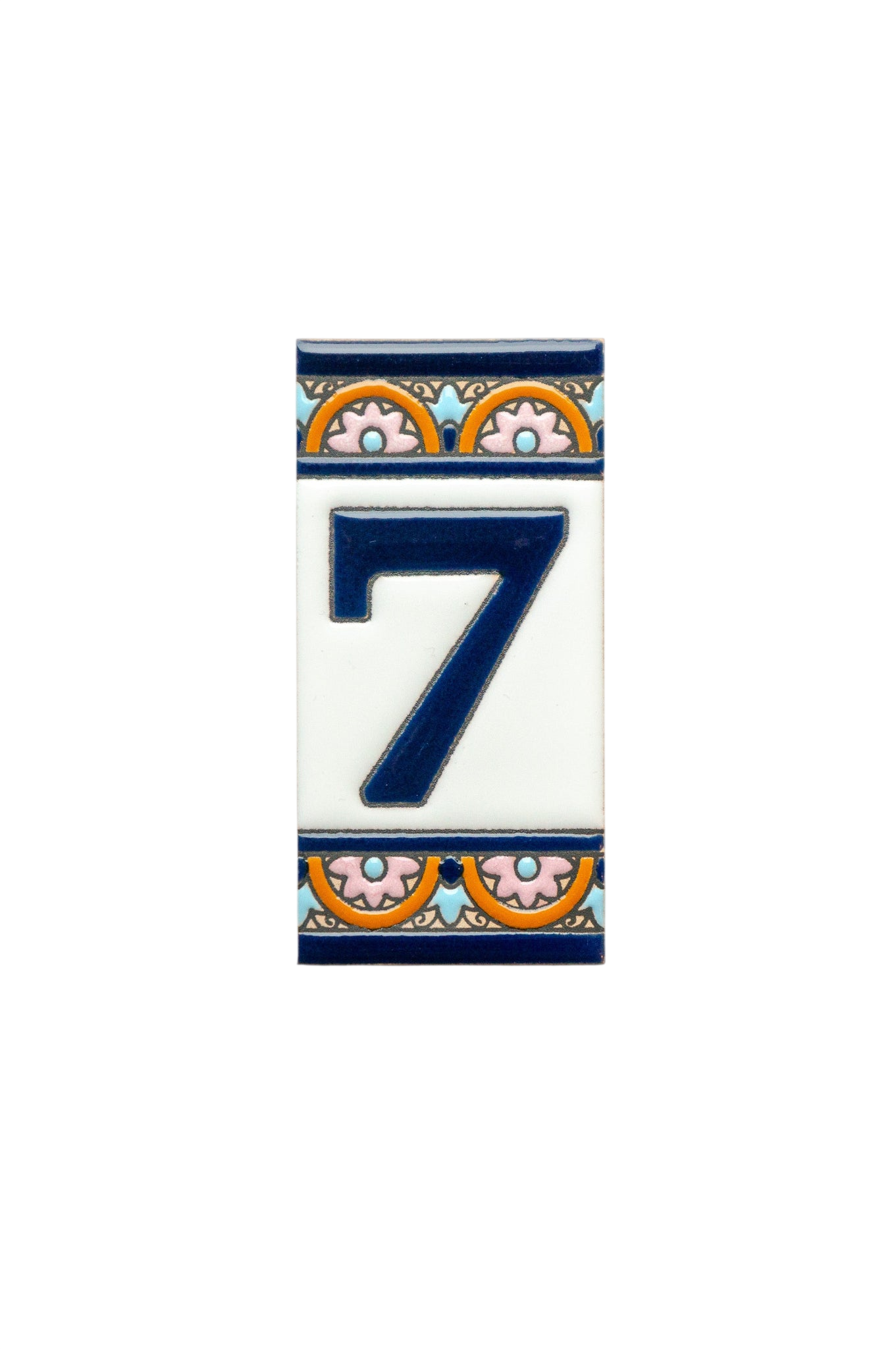 Acco Azul | Ceramic Door Number Tile & Frame – 5.5cm x 11cm (2.17" x 4.33")