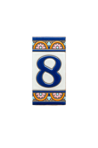 Acco Azul | Ceramic Door Number Tile & Frame – 5.5cm x 11cm (2.17" x 4.33")