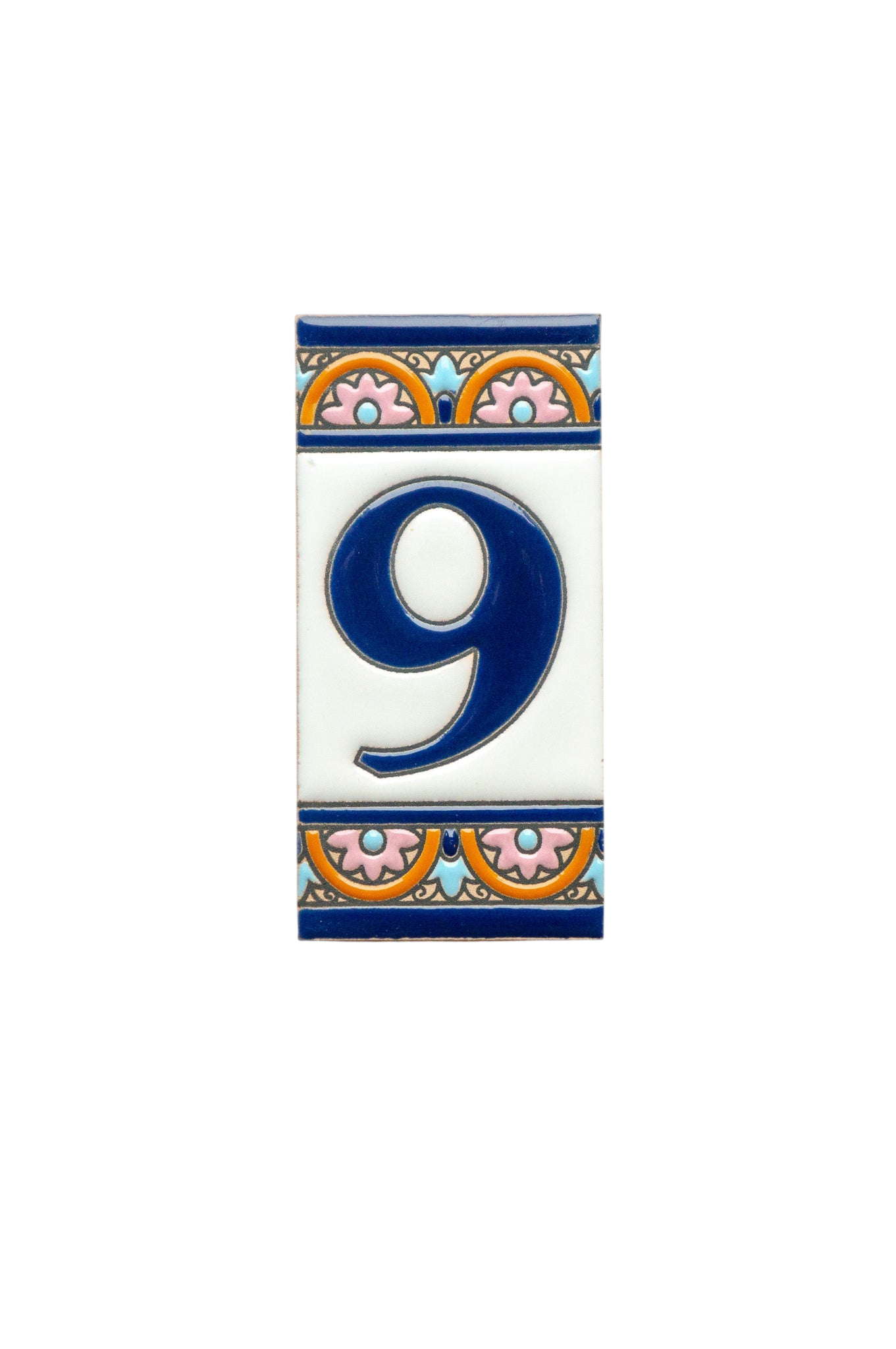 Acco Azul | Ceramic Door Number Tile & Frame – 5.5cm x 11cm (2.17" x 4.33")