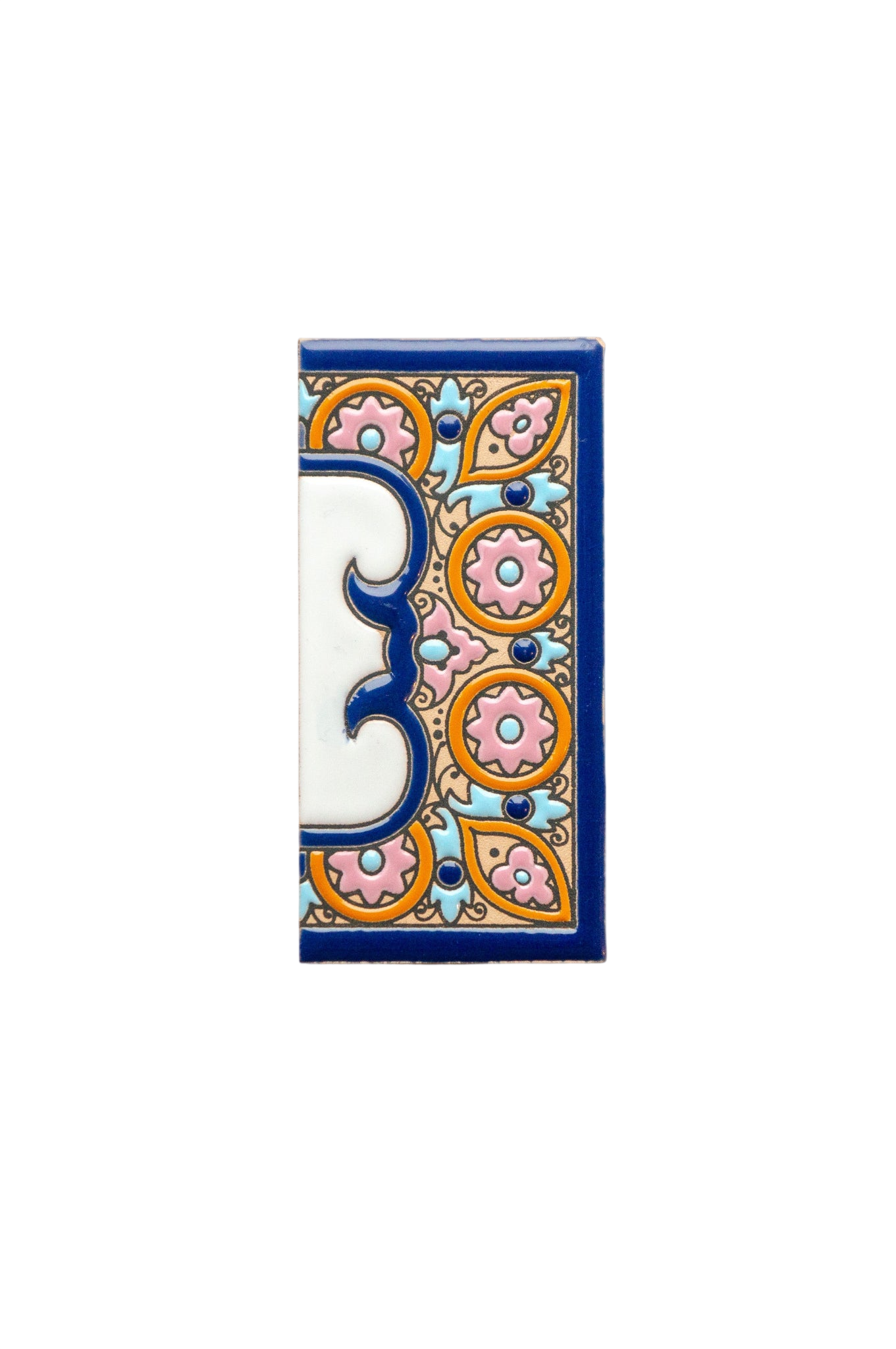Acco Azul | Ceramic Door Number Tile & Frame – 5.5cm x 11cm (2.17" x 4.33")