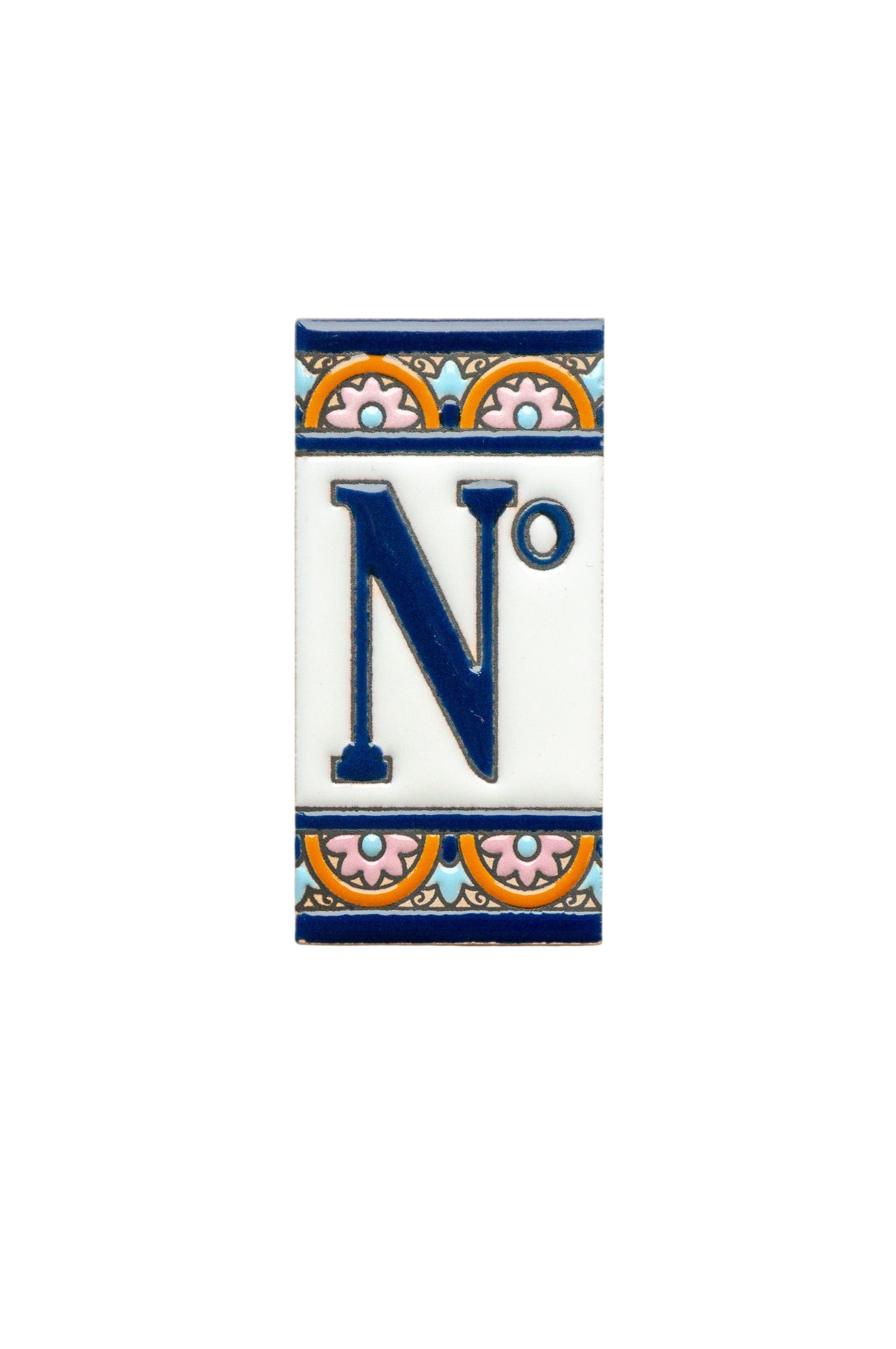 Acco Azul | Ceramic Door Number Tile & Frame – 5.5cm x 11cm (2.17" x 4.33")