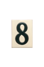 La Costa White | Ceramic Door Number Tile & Frame – 7cm x 10cm (2.76" x 3.94")