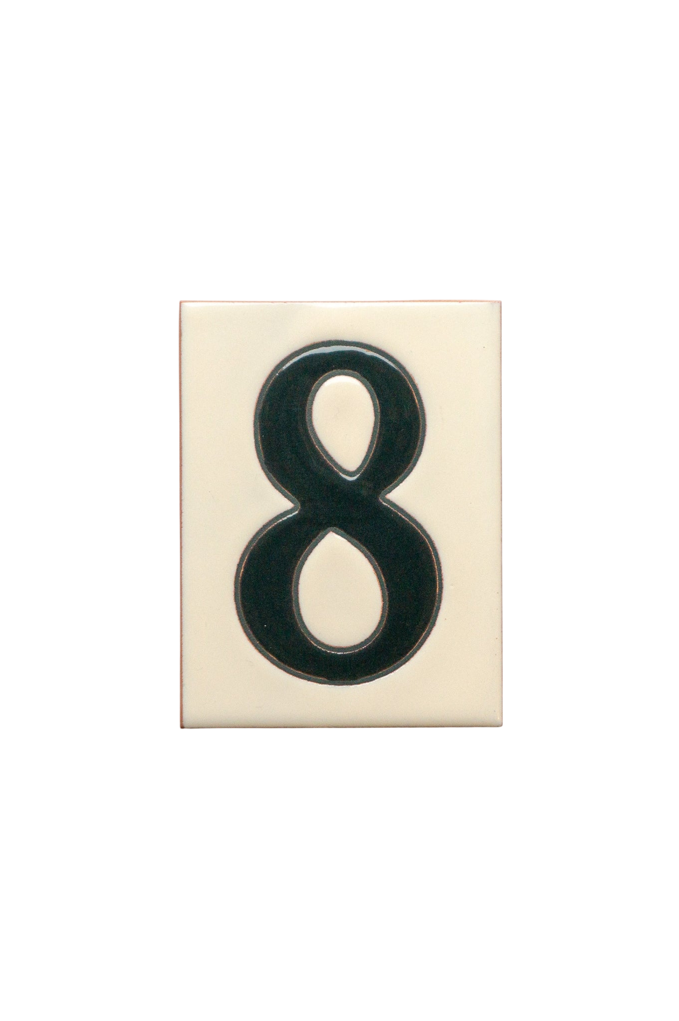 La Costa White | Ceramic Door Number Tile & Frame – 7cm x 10cm (2.76" x 3.94")