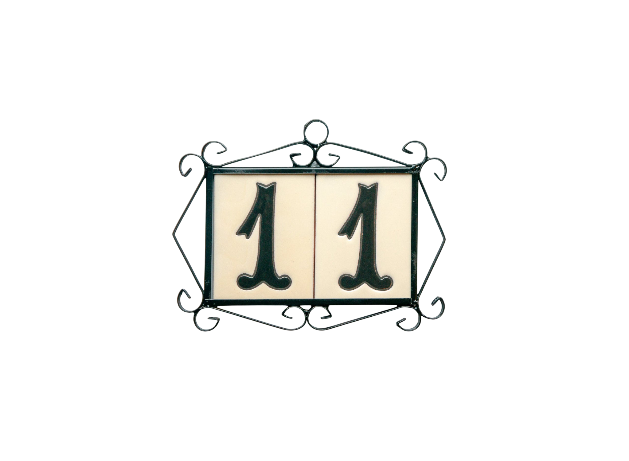 La Costa White | Ceramic Door Number Tile & Frame – 7cm x 10cm (2.76" x 3.94")