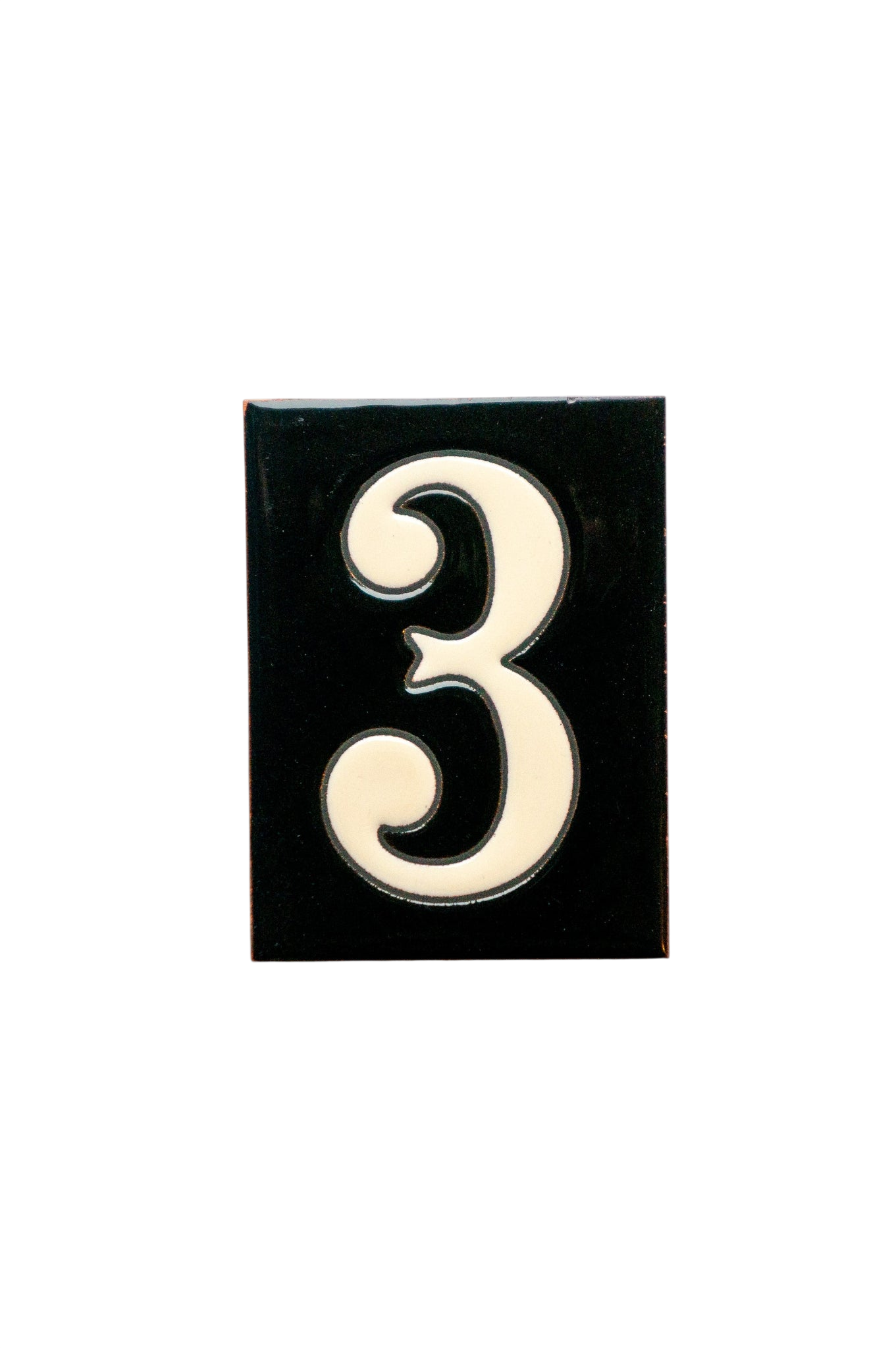 La Costa Black | Ceramic Door Number Tile & Frame – 7cm x 10cm (2.76" x 3.94")