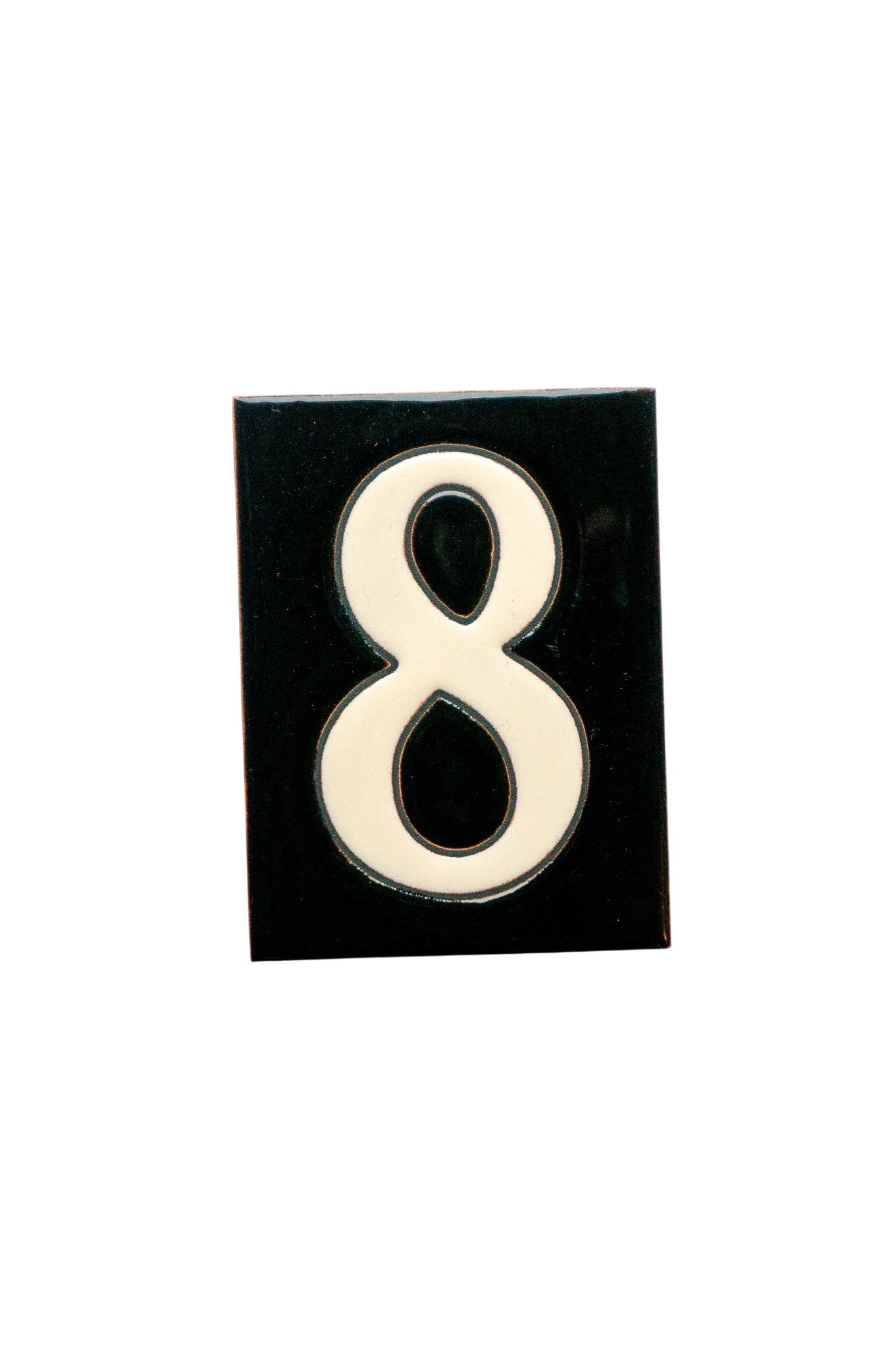 La Costa Black | Ceramic Door Number Tile & Frame – 7cm x 10cm (2.76" x 3.94")