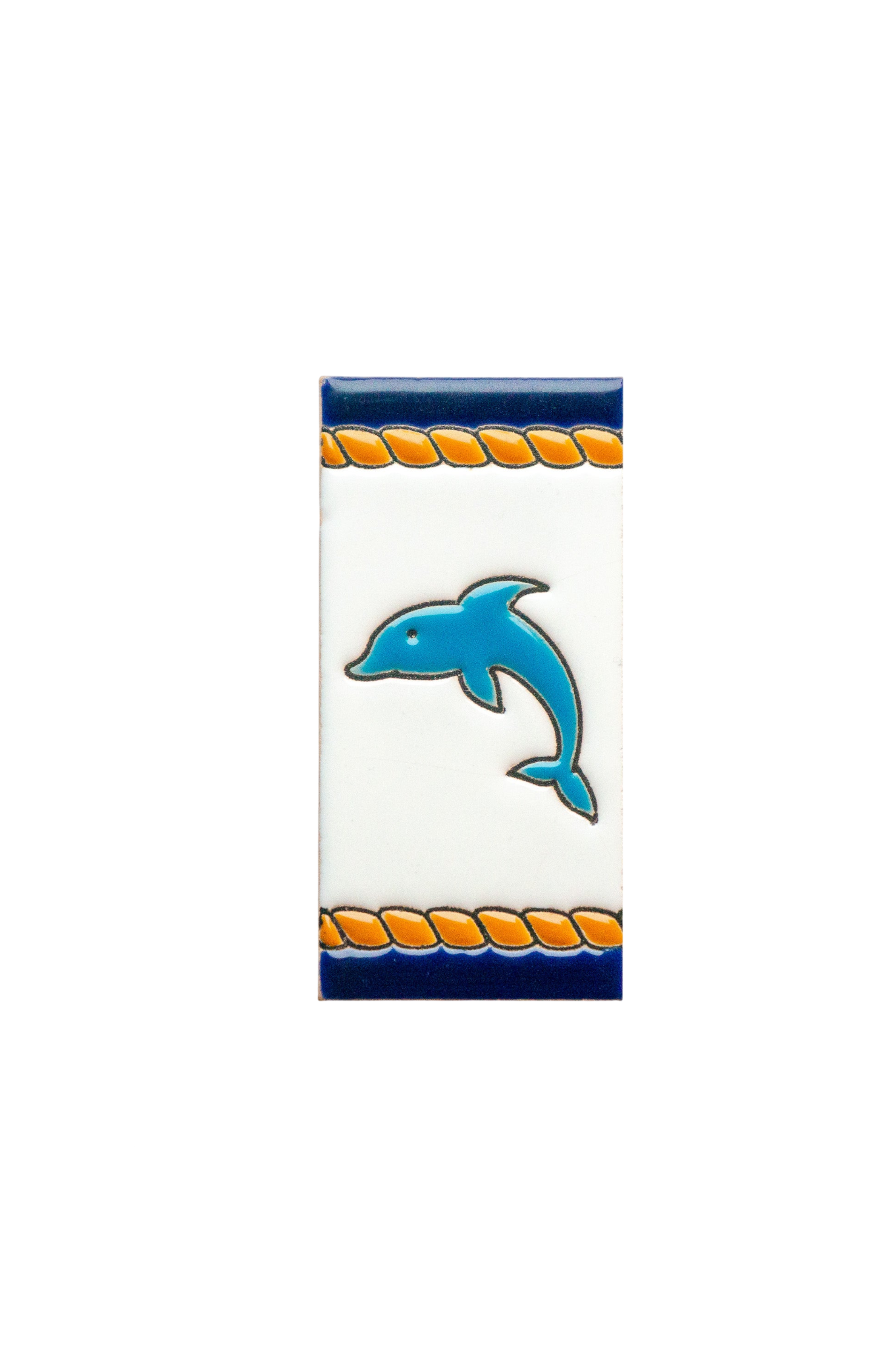 Marine | Numéro de porte en céramique avec cadre – 5,5 cm x 11 cm (2,17 po x 4,33 po)