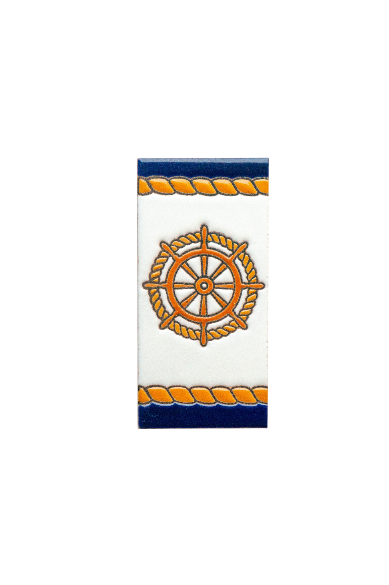 Marine | Numéro de porte en céramique avec cadre – 5,5 cm x 11 cm (2,17 po x 4,33 po)