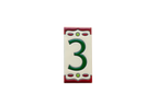 Nazari Maroon Ceramic House Number Tile Plaque & Frame – 5.5cm x 11cm (2.17" x 4.33")