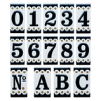 Desora Black Ceramic House Number Tile Plaque & Frame – 5.5cm x 11cm (2.17" x 4.33")