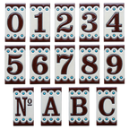 Desora Brown Ceramic House Number Tile Plaque & Frame – 5.5cm x 11cm (2.17" x 4.33")