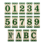 Desora Green Ceramic House Number Tile Plaque & Frame – 5.5cm x 11cm (2.17" x 4.33")