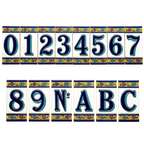 España Flora Ceramic House Number Tile Plaque & Frame – 5.5cm x 11cm (2.17" x 4.33")