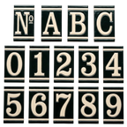 French Black Ceramic House Number Tile Plaque & Frame – 5.5cm x 11cm (2.17" x 4.33")