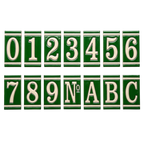 French Green Ceramic House Number Tile Plaque & Frame – 5.5cm x 11cm (2.17" x 4.33")