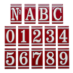 French Maroon Ceramic House Number Tile Plaque & Frame – 5.5cmx11cm (2.17"x4.33")