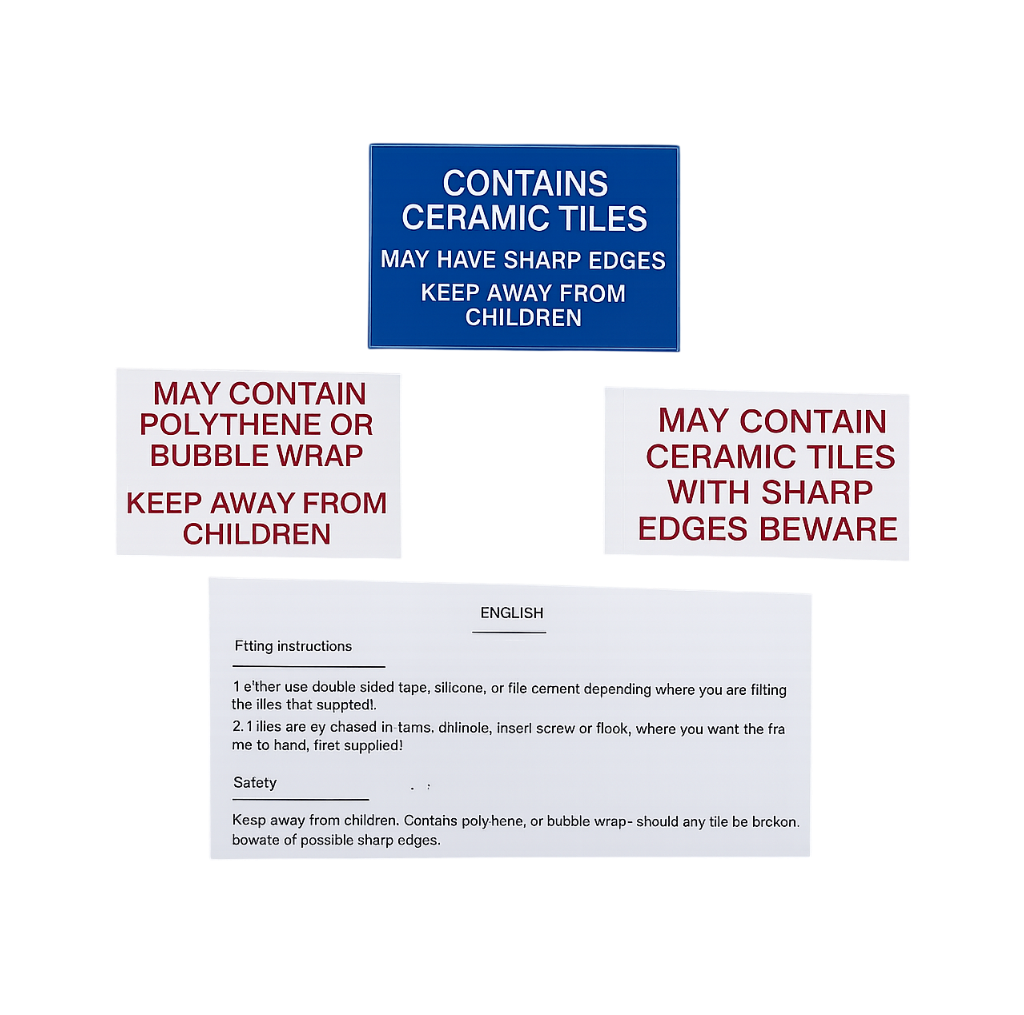 Acco Azul | Ceramic Door Number Tile & Frame – 5.5cm x 11cm (2.17" x 4.33")