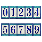 Greek Ceramic House Number Tile Plaque & Frame – 7cm x 11cm (2.76" x 4.33")