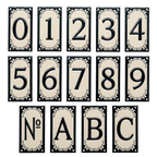 Jacho Black Ceramic House Number Tile Plaque & Frame – 5.5cm x 11cm (2.17" x 4.33")